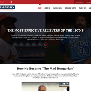 Screenshot of the Al Hrabosky website, built by MSC Web Services