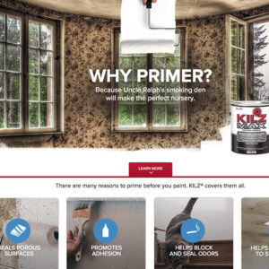Screenshot of the Kilz primer website