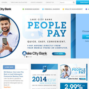 Screenshot of the Lake City Bank website