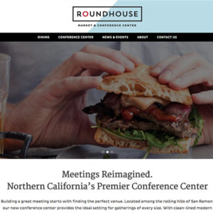 Screenshot of the Roundhouse Market and Conference Center website