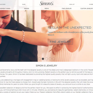 Screenshot of the Simon G Jewelry website